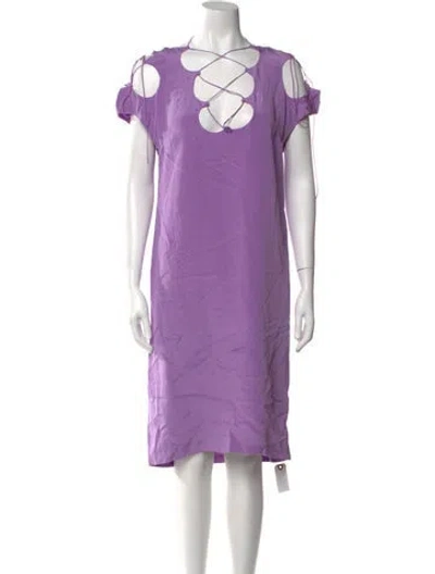 Pre-owned Tom Ford Bateau Neckline Mini Dress In Purple
