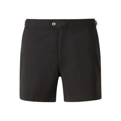 Tom Ford Piped-trim Straight Hem Swim Shorts In Black