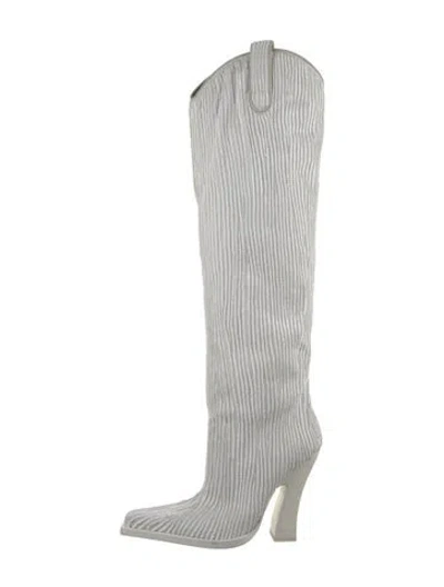 Pre-owned Tom Ford Beaded Accents Sock Boots In Neutral