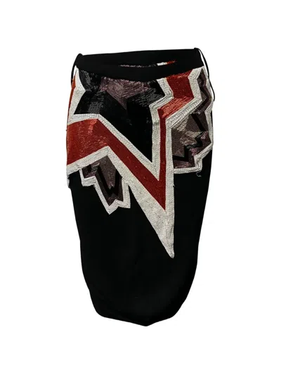 Pre-owned Tom Ford Beaded-embellishment Midi Skirt In Black