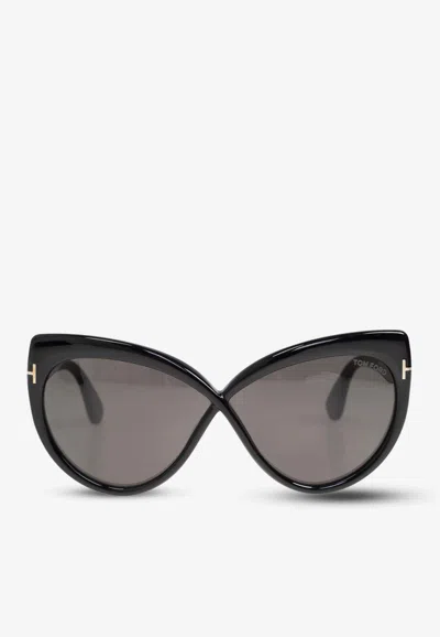 Tom Ford Beatrice Butterfly Sunglasses In Gray