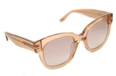 Pre-owned Tom Ford Beatrix 02 Tf613 45f Mens Large Square Plastic Sunglasses Light Brown