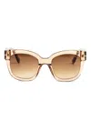Tom Ford Beatrix Cat Eye-frame Sunglasses In Gold