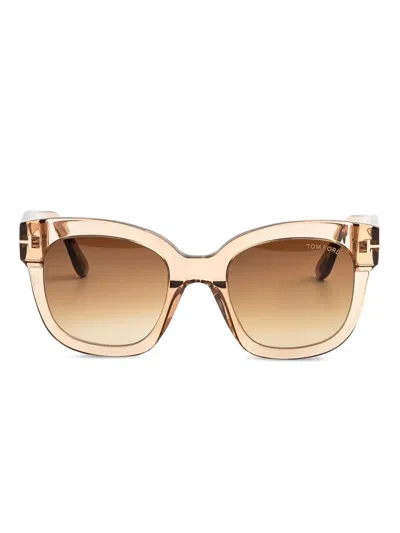 Tom Ford Beatrix Cat Eye-frame Sunglasses In Gold