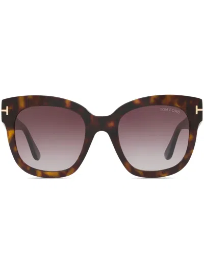 Tom Ford Beatrix Square-frame Sunglasses In Brown