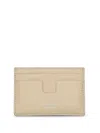 Tom Ford Leather Card Holder In Beige