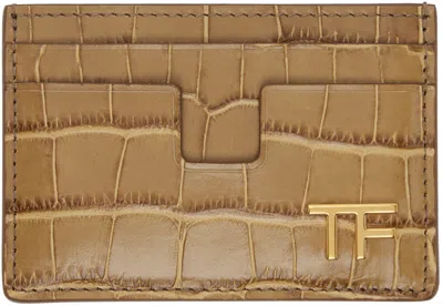 Tom Ford Beige Classic Tf Card Holder In 1j014 Safari Beige