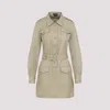 Tom Ford Pale Sage Beige Cotton Safari Mini Dress In Beige