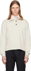 Tom Ford Cotton Sweatshirt With A Partial Front Button Closure In Gray