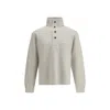 Tom Ford Cotton Sweatshirt With A Partial Front Button Closure In Gray