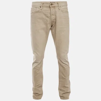 Pre-owned Tom Ford Beige Denim Slim Fit Jeans L/waist 34" In Sand