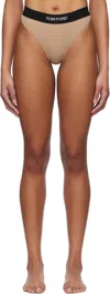 Tom Ford Beige Modal Signature Thong In Dp061 Dusty Rose