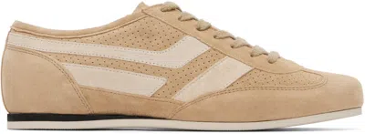 Tom Ford Beige Perforated Suede Brook Sneakers In Brown