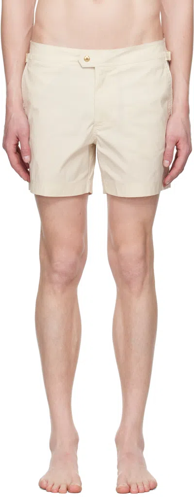 Tom Ford Beige Poplin Swim Shorts