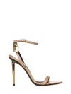 Tom Ford Taupe Padlock Pointed Naked Heeled Sandals In Neutrals