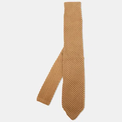 Pre-owned Tom Ford Beige Silk Satin Knit Classic Tie