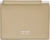 Tom Ford Beige Small Grain Leather Money Clip Card Holder In Dune