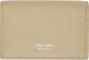 Tom Ford Beige Soft Grain Leather T Line Business Card Holder In Dune