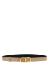 Tom Ford Beige Golden Buckle Belt In Beige