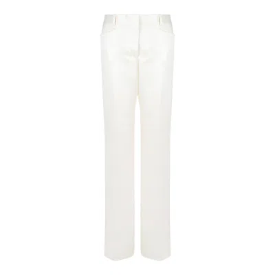 Tom Ford Beige Wool Silk Trousers In White