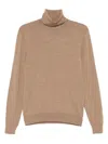 Tom Ford Beige Wool Turtleneck Sweater In Brown