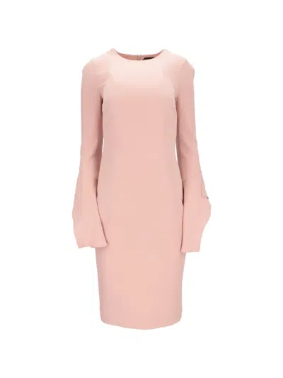 Tom Ford Bell-sleeve Midi Dress In Pink