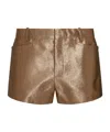 Shop Tom Ford Lurex-detail High-waisted Shorts In Brown