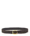 Tom Ford Woven Leather Belt For Men In Brown