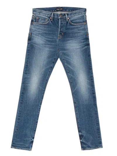 Tom Ford Belt-loop Pocket Jeans In Blue