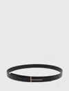 Tom Ford Crocodile-effect Logo Belt In Black