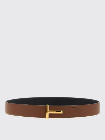 Tom Ford Logo Buckle Reversible Belt Belts Multicolor In Brown