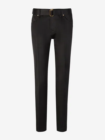 Tom Ford Duchesse-satin Silk Boyfriend Trousers In Black