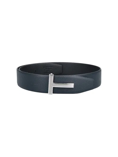 Tom Ford Belt "t Icon" In Blue