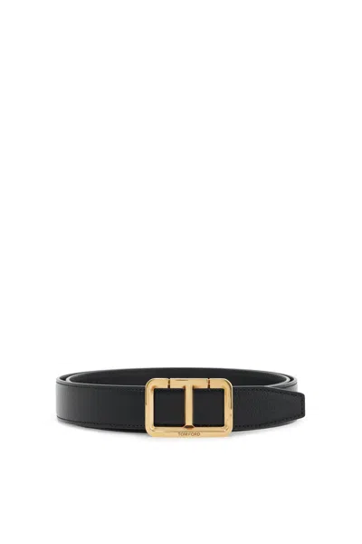 Tom Ford Leather Belt In Black