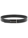 Tom Ford T-buckle Reversible Belt In Croc-embossed Leather In Blue
