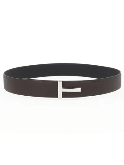 Tom Ford Reversible Belt Adjustable Length In Black