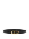 Tom Ford Shiny Printed Goat Stadium T Belt 30 Mm In Black