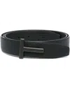 Tom Ford Logo-buckle Leather Belt In Blue