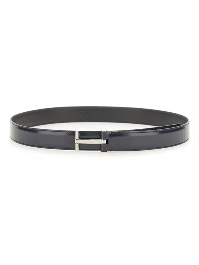 Tom Ford Belt With Logo Buckle In Blue