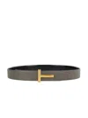 TOM FORD BELT WITH LOGO PLAQUE