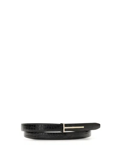 Tom Ford Belt With T In Black