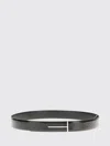 Tom Ford T-buckle Reversible Belt In Croc-embossed Leather In Black