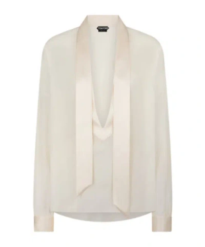 Tom Ford Long-sleeve Blouse In White