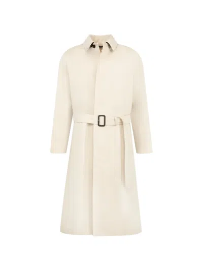 Tom Ford Belted Cotton-blend Coat In Neutral