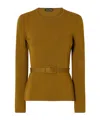 Tom Ford Belted Tech Viscose Blend Sweater In Brown