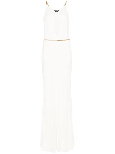Tom Ford Belted Maxi Dress In White