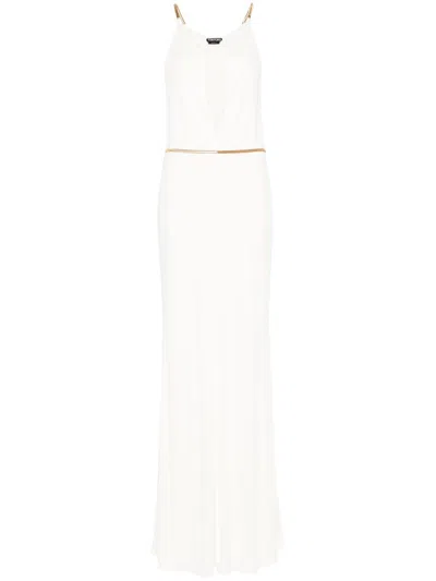 Tom Ford Belted Maxi Dress In White