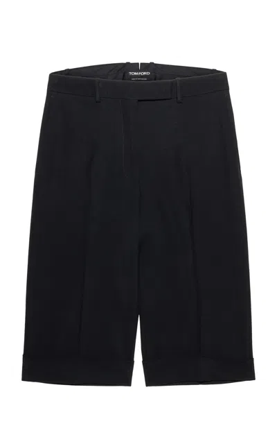 Tom Ford Belted Midi Shorts In Black