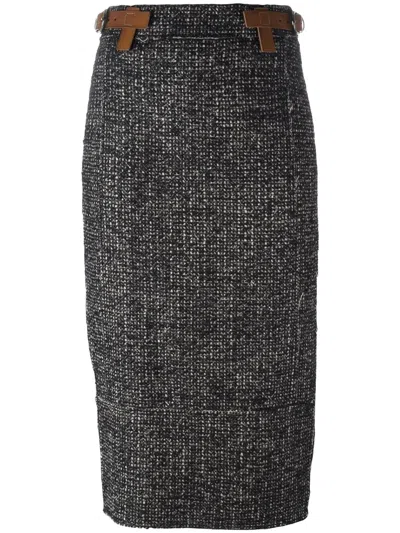Tom Ford Belted Pencil Skirt In Black