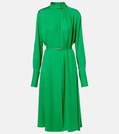 Tom Ford Silk Shirt Maxi Dress In Green